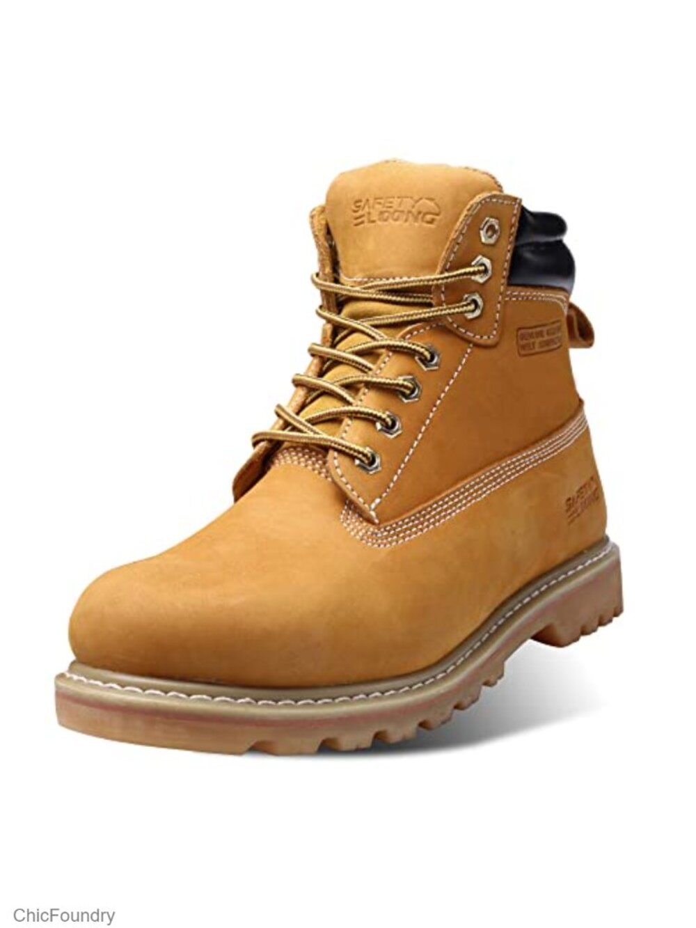 Men's Steel Toe Work Boots Leather Waterproof Non Slip Industrial Safety Ankle